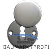 Schl�sselrosette BBWG AB6 aufschraubbar, mit Hangerl, � 51 mm, Aluminium poliert