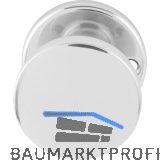 T�rknopf Flachform - auf Rosette m. Schraubl�chern, � 45 fest Alu poliert