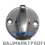 WC-Absteller WG AB6, Drehknopf in Rosette montiert, Aluminium poliert