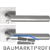 SOLIDO Solo Dr�ckergarnitur NORWEGEN - Flachrosette eckig,WC,Not�ffner,Edelstahl