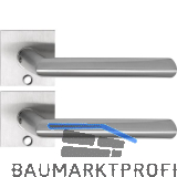 SOLIDO Solo Dr�ckergarnitur GLASGOW - Flachrosette eckig,f�r Schl�ssel,Edelstahl