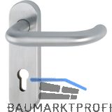 Feuerschutz Dr�ckergarnitur PARIS auf Kurzschild PZ, Edelstahl matt