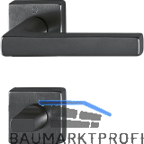 HOPPE Dr�ckergarnitur DALLAS auf Rosetten eckig WC, Messing schwarz