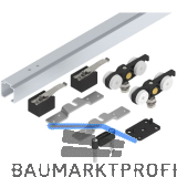 SOLIDO 100 Beschlagset Holz L=2500 mm Fl�gelbreite 1100-1250 mm silber eloxiert