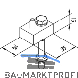 SOLIDO 100 Lagerbock oben zu Faltt�rbeschlag Aluminium