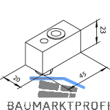 SOLIDO 100 Lagerbock unten f�r Faltt�rbeschlag Aluminium