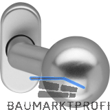 T�rknopf K 160, FS - auf Rosette, Alu silber eloxiert
