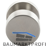 MARCHESI T�rknopf Flachform au�en auf Rosette, Gewindeans�tze M5, Edelstahl matt