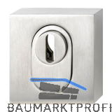 SOLIDO Zylinderrosette au�en, eckig 52 x 52 x 12, mit Kzs, Edelst. matt