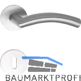 SOLIDO Dr�ckergarnitur OSLO - auf Flachrosette, rund BB, Edelstahl matt