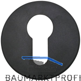 MARCHESI Zylinderrosette PZ flach rund, Edelstahl schwarz matt