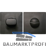 SOLIDO WC-Rosette flach eckig, Edelstahl schwarz matt