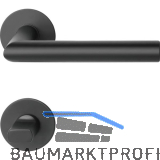 MARCHESI Dr�ckergarnitur NORWEGEN - auf Flachrosette WC, rund, Edelstahl schwarz