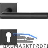 SOLIDO Dr�ckergarnitur NORWEGEN - auf Flachrosette PZ, eckig, Edelstahl schwarz