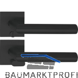 SOLIDO Solo Dr�ckergarnitur NORWEGEN - Flachrosette eckig WC, Not�ffner, schwarz