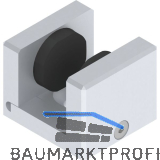 HELM GT-S 150 Bodenf�hrung deckenb�ndige Montage Glas 8-12,76 mm silber