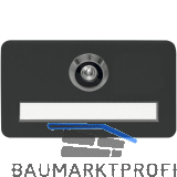 SOLIDO Namensschild m. T�rgucker, Linse 200�, schwarz, brandschutztauglich