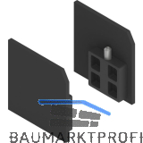 SOLIDO 100 Abdeckkappen-Set zu Wand-Montageprofil schwarz matt