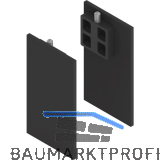 SOLIDO 100/HELM Abdeckkappen-Set Blende H/G einseitig Wandmontage schwarz matt