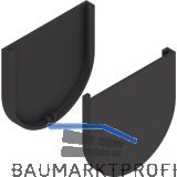 SOLIDO 100 Abdeckkappen-Set Glas Punktbefestigung rund schwarz