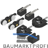 SOLIDO 100 Beschlagset Glas Punktbefestigung 8-10,76 mm F�hrung schwarz matt