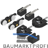 SOLIDO 100 Beschlagset Glas Punktbefestigung 12-12,76 mm F�hrung schwarz matt