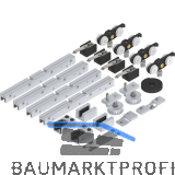 SOLIDO 100 Synchronbeschlagset Glas ESG/VSG 8-10,76 mm Bodenf�hrung silber