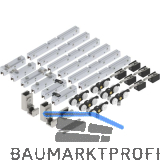 SOLIDO 100 Teleskopbeschlagset Glas 3-flg. ohne Laufschiene F�hrung Edelstahl