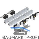 SOLIDO 100 Beschlagset Glas ohne Laufschiene Bodenf�hrung silber