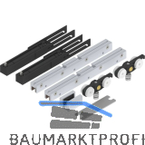 SOLIDO 100 Beschlagset Glas mit Einzugsd�mpfung Bodenf�hrung silber