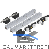 SOLIDO 100 Beschlagset Glas ohne Laufschiene Bodenf�hrung schwarz matt