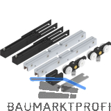 SOLIDO 100 Beschlagset Glas mit Einzugsd�mpfung Bodenf�hrung schwarz matt