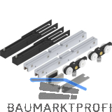 SOLIDO 100 Beschlagset Glas mit Einzugsd�mpfung Bodenf�hrung Edelstahl-Effekt