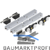 SOLIDO 100 Beschlagset Glas ohne Laufschiene Bodenf�hrung Edelstahl-Effekt