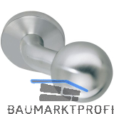 MARCHESI T�rknopf gekr�pft � 50 mm auf Rosette, Gewinde M 12, Edelstahl matt