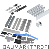 SOLIDO 100 Beschlagset Holz Rundumdicht L=1600 mm FB 720 mm FH 2500 mm silber