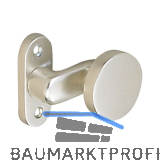 T�rknopf � 50, Flachform gekr, fest vernietet, Alu neusilber elox