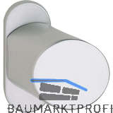 GRUNDMANN T�rknopf GEOS - auf Rosette Zylinder abgeschr�gt 56x40, Alu silber