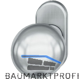 FSB T�rknopf 07 0802 - auf Rosette, � 50 mm gerade, fest vernietet, Edelstahl