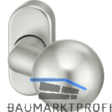 FSB T�rknopf 07 0846 auf Rosette, Aluminium silber eloxiert