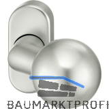 FSB T�rknopf 07 0846 auf Rosette, Gewinde M12, Aluminium silber