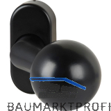 FSB T�rknopf 07 0846 auf Rosette, Gewinde M12, Aluminium tiefschwarz