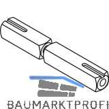HEWI Vierkantstift geteilt 72.3PS, 9mm, Stahl verzinkt XP 15 / XF 25