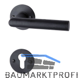 HALC� Dr�ckergarnitur DAVOS - auf runder Rosette PZ, TS-50, Schwarzstahl