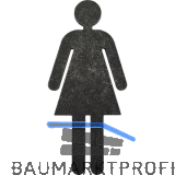 Symbol f�r WC T�ren - Frau, verzinkt schwarz