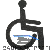 Symbol f�r WC T�ren - Rollstuhl, verzinkt schwarz