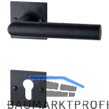 HALC� Dr�ckergarnitur DAVOS - auf eckiger Rosette PZ, TS-50, Schwarzstahl