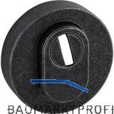 Sicherheitsrosette rund - au�en, PZ, mit KZS, verzinkt schwarz passiviert