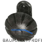 HALC� T�rknopf fest vernietet in Zierrosette oval, verzinkt schwarz passiviert