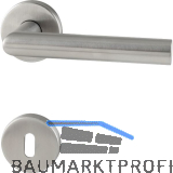 GRUNDMANN Dr�ckergarnitur L-Form auf Rosette, BB, Edelstahl matt